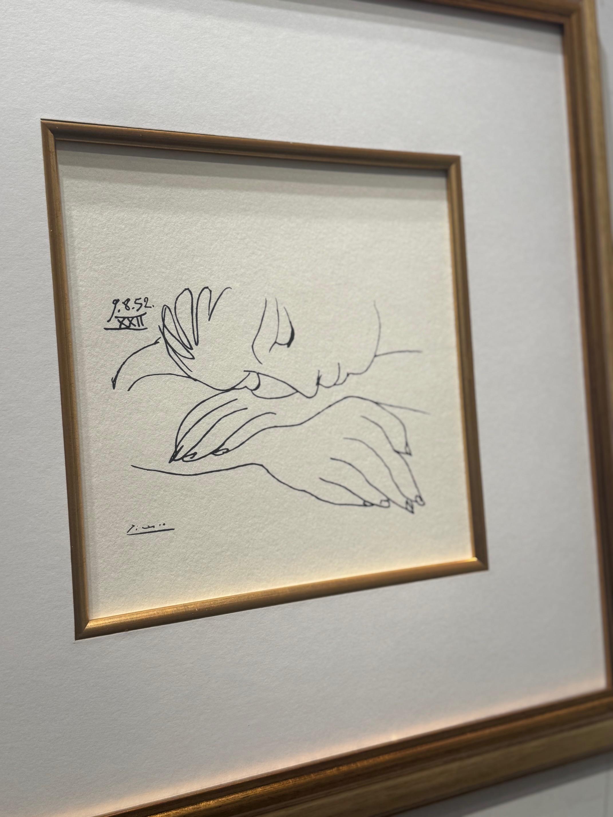 Resting Female- lithograph by Pablo Picasso plate signed mid century For Sale 1