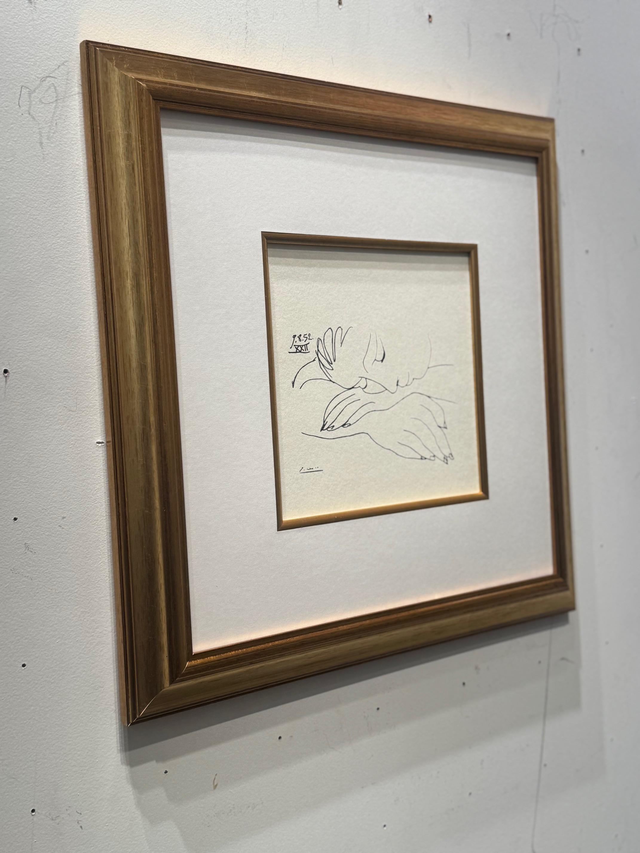 Resting Female- lithograph by Pablo Picasso plate signed mid century For Sale 2