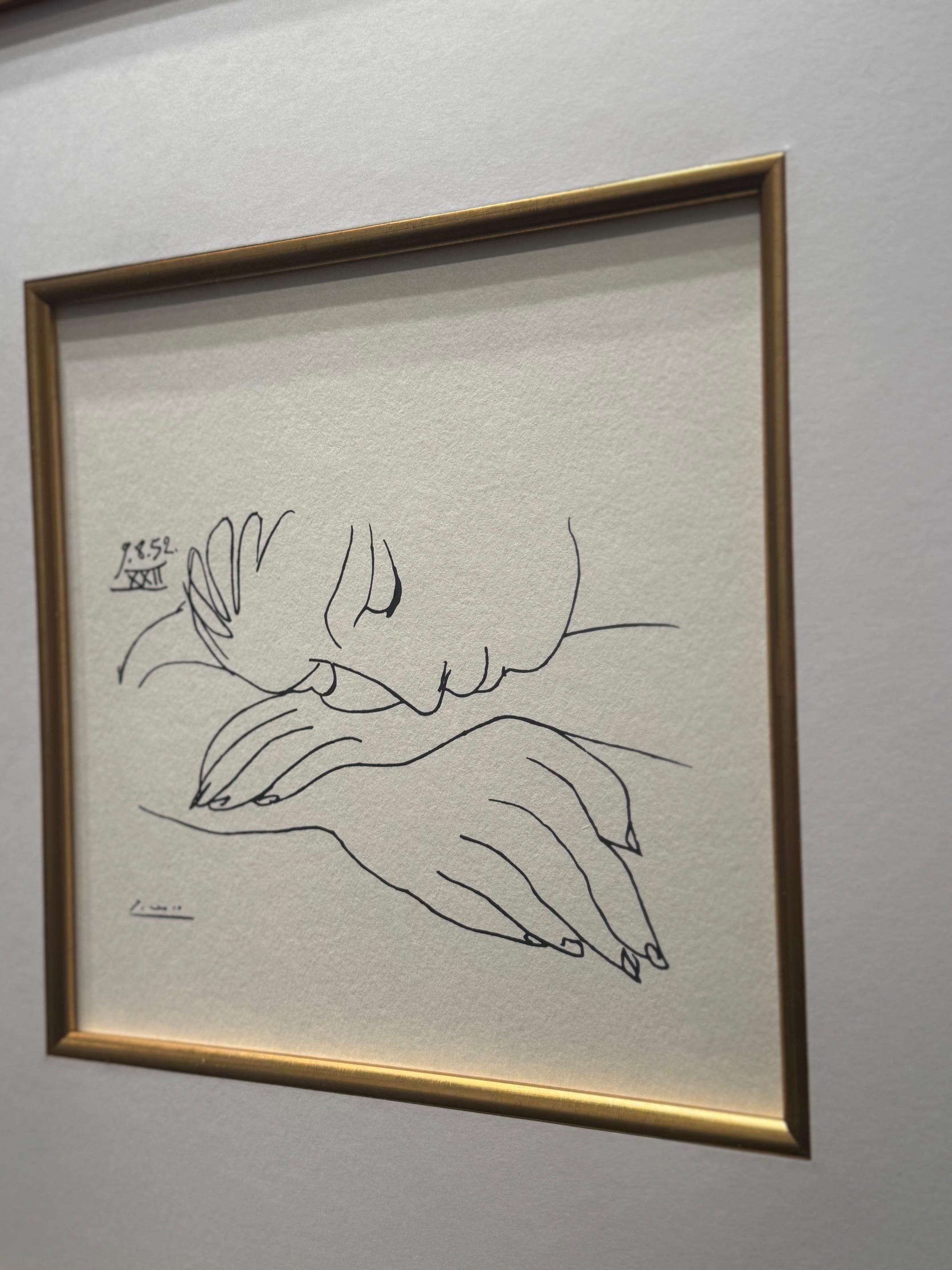 Resting Female- lithograph by Pablo Picasso plate signed mid century For Sale 4