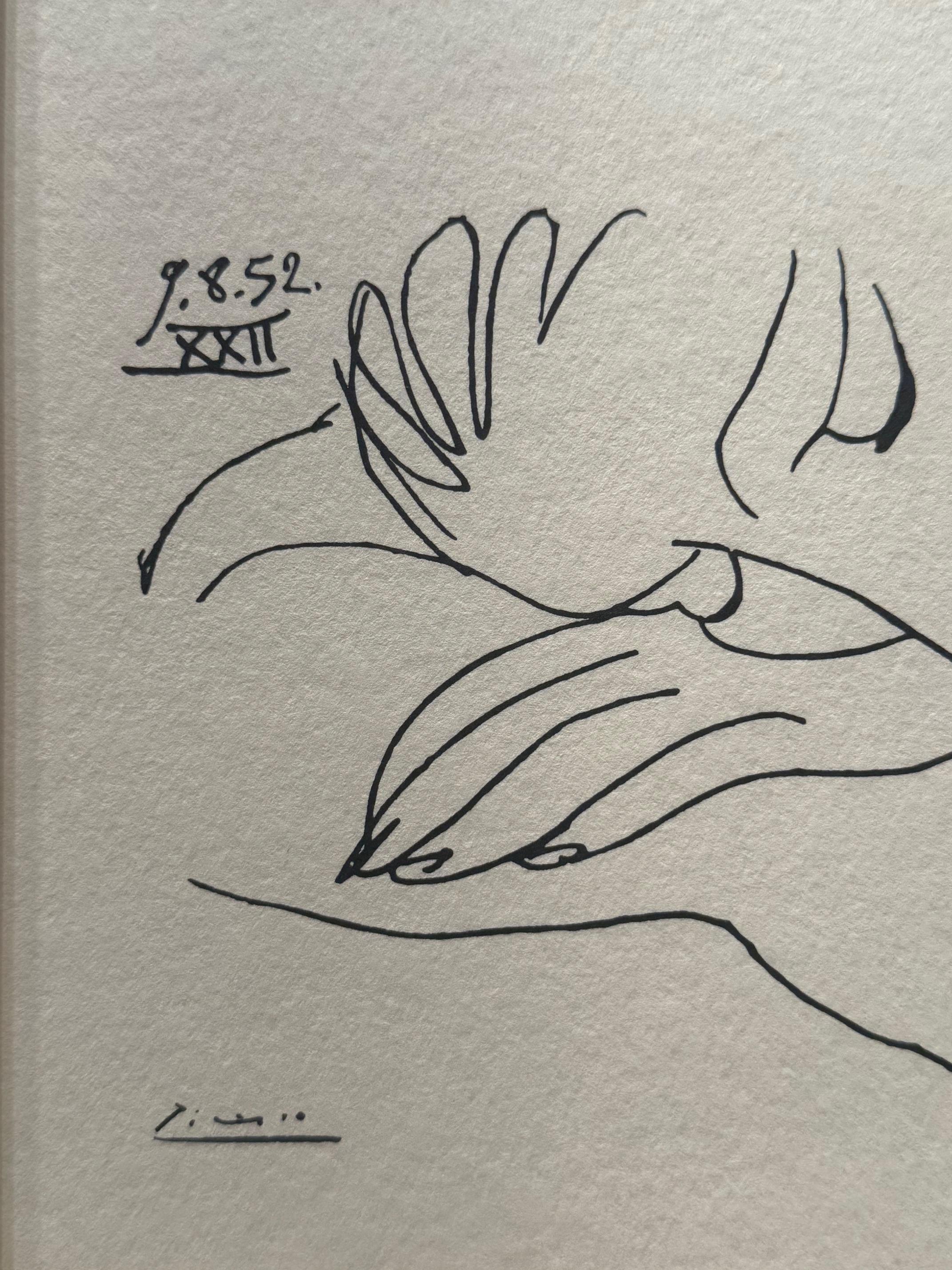 Resting Female- lithograph by Pablo Picasso plate signed mid century For Sale 6