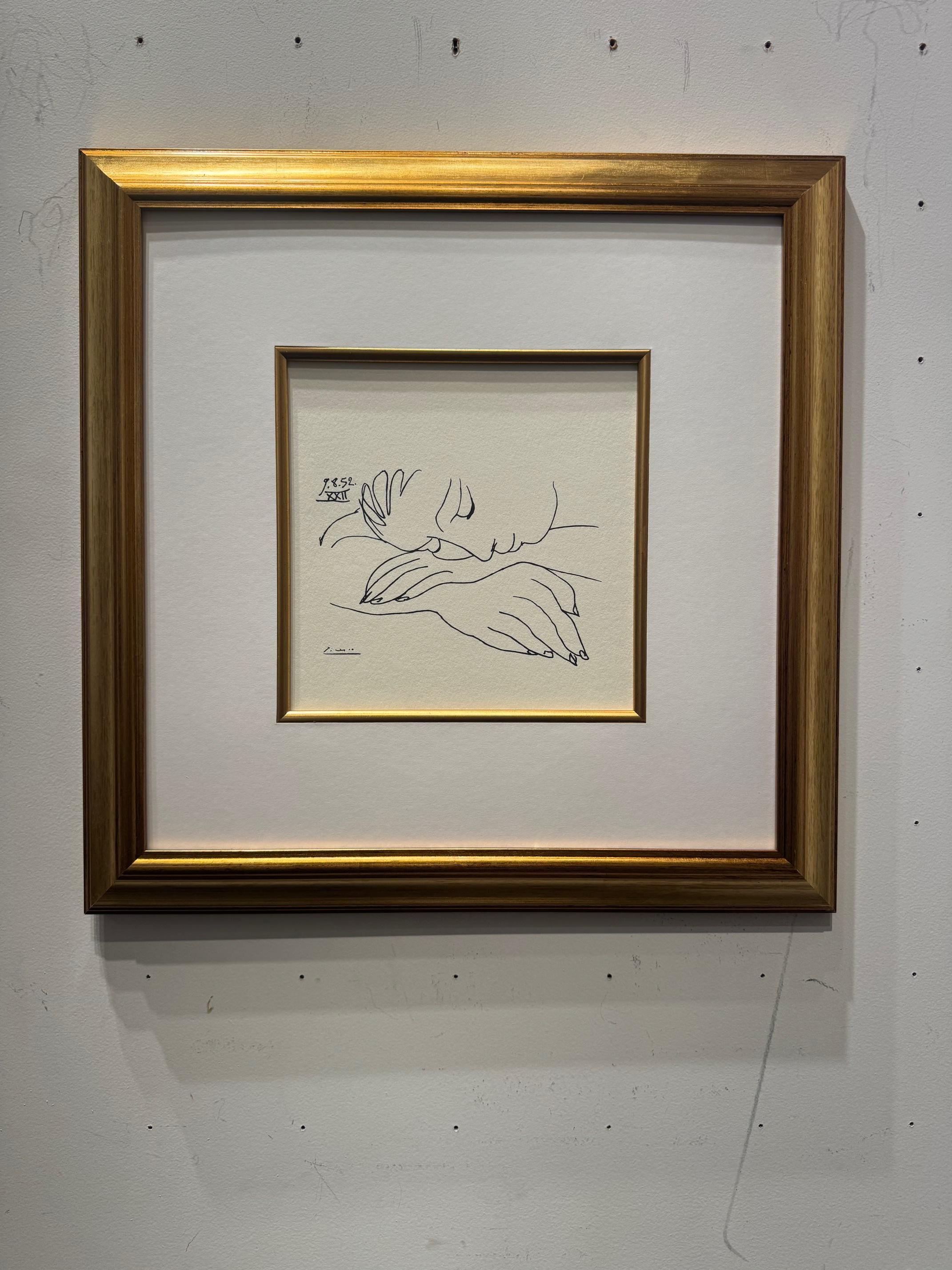 Resting Female- lithograph by Pablo Picasso plate signed mid century For Sale 7