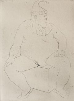 "Saltimbanque au Repos" Pablo Picasso, Modernist Portrait, Black and White