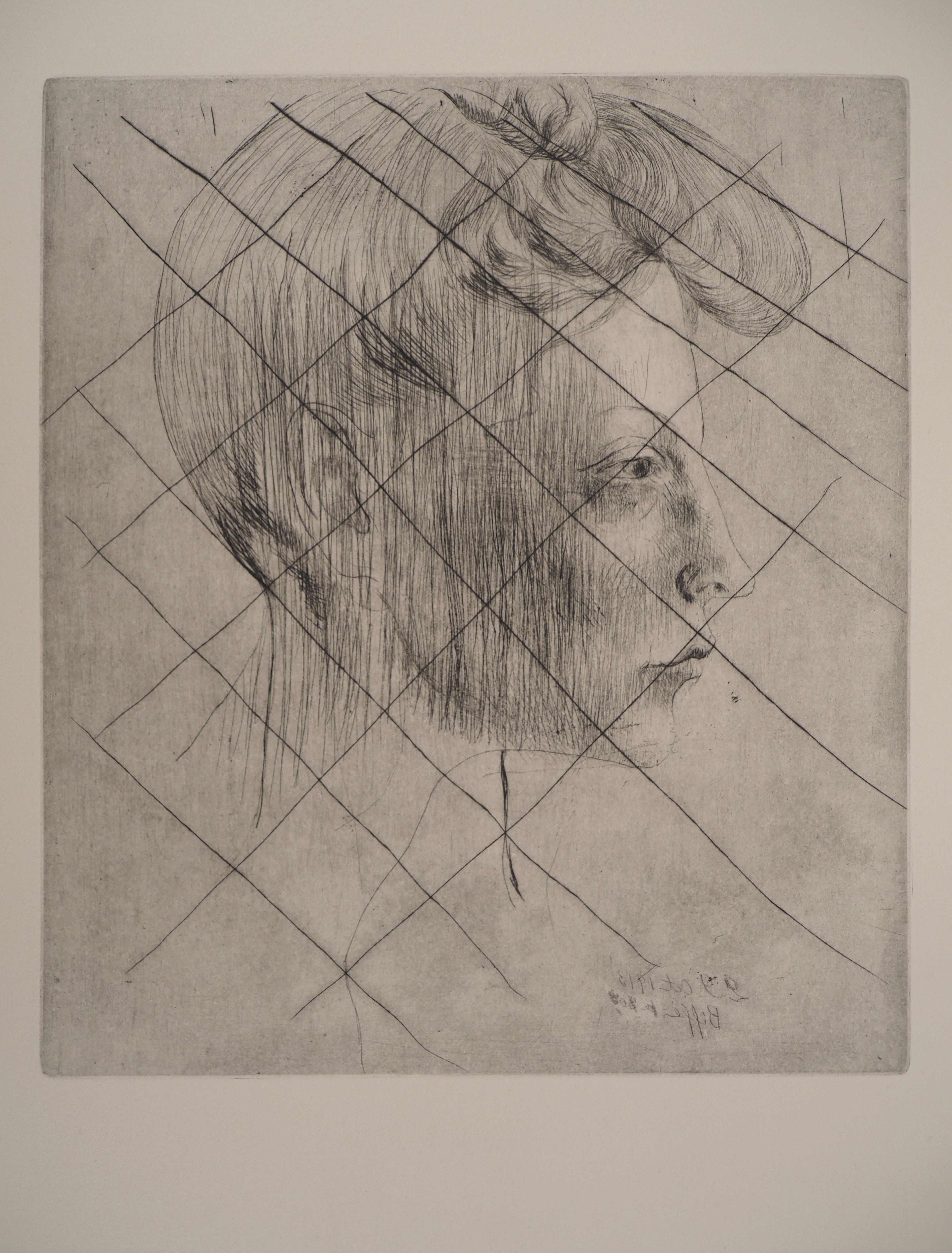Saltimbanques : Head of a Woman - Original etching (Bloch #6 / Baer #7c) - Print by Pablo Picasso