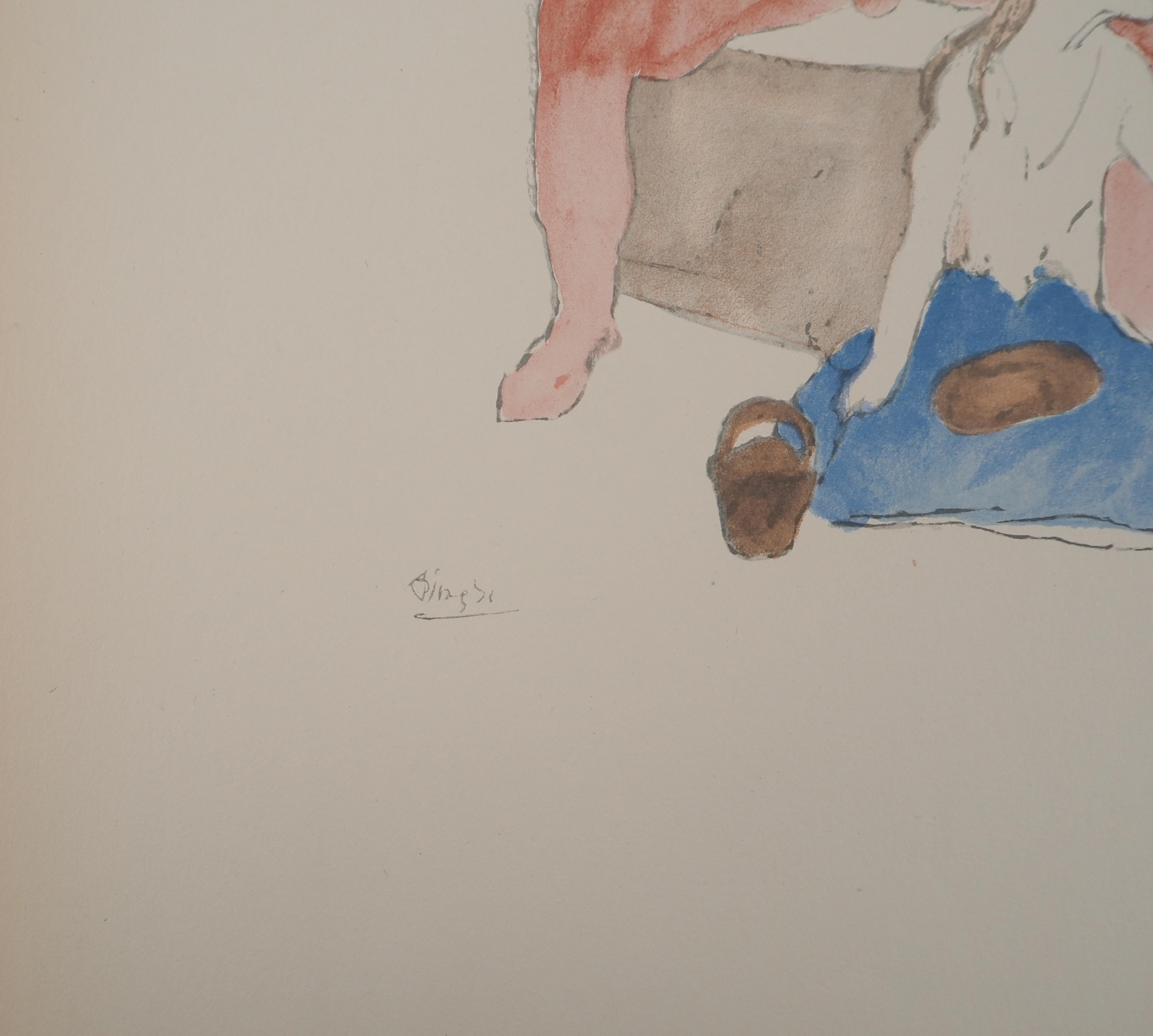 Pablo PICASSO (1881-1973)(after)
The Acrobat, 1946

Lithograph and stencil
Printed signature in the plate
On vellum 48 x 33 cm (c. 18.9 x 13 inches)

INFORMATION: Edited by Albert Carman in 1946

Very good condition, slightly yellowed sheet