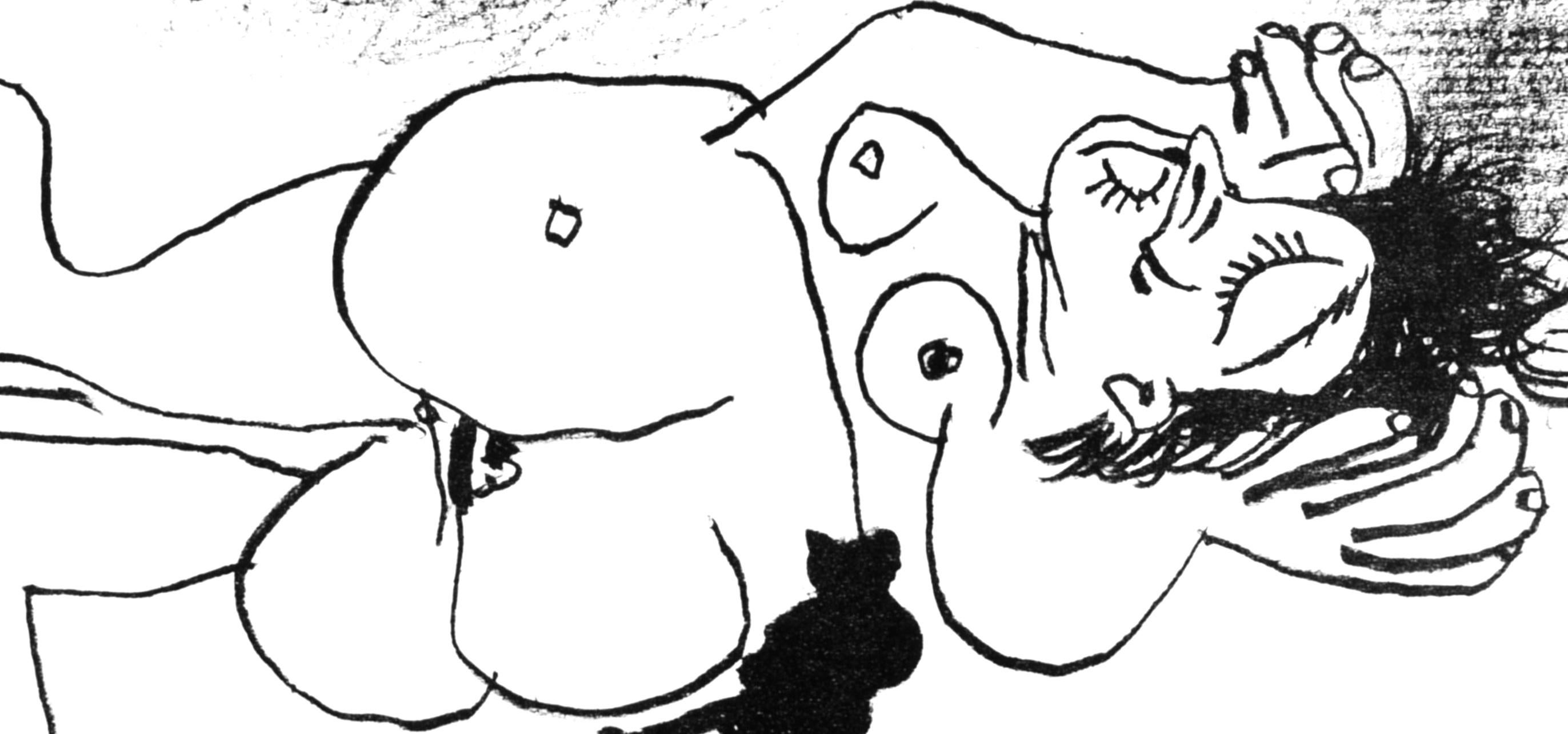 Poême pour Georges Braque (Cramer 124; Mourlot 401), Derrière le miroir - Cubist Print by Pablo Picasso