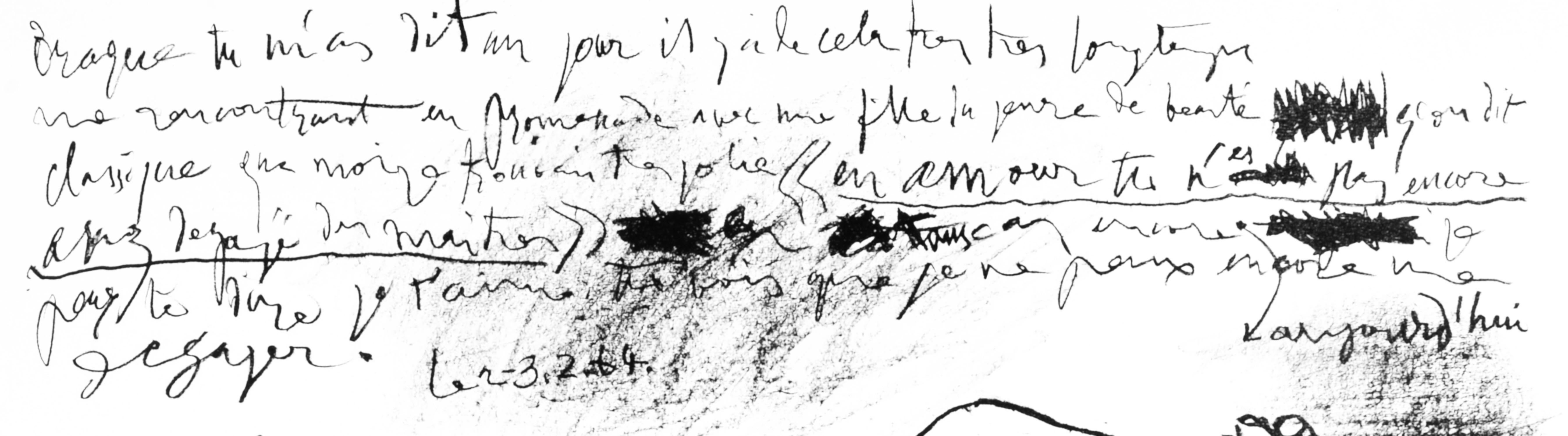 Poême pour Georges Braque (Cramer 124; Mourlot 401), Derrière le miroir - Gray Abstract Print by Pablo Picasso