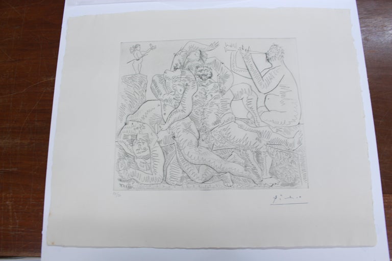 Scène Bucolique avec Amour en haut à gauche - Print by Pablo Picasso