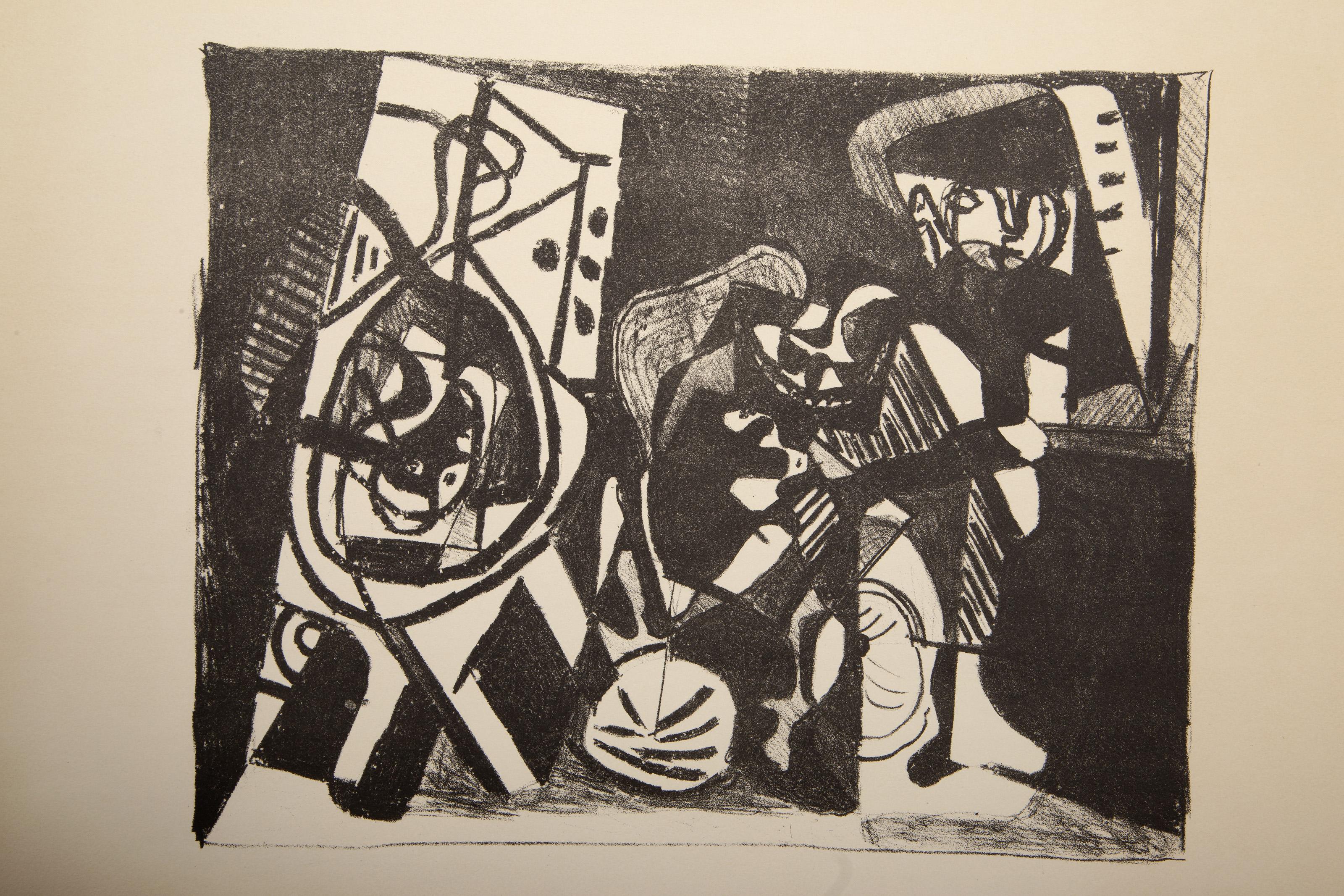  Pablo Picasso, Spanish (1881 - 1973) - Scene d'interieur (B 74), Year: Of Original: 1926  Printed: circa 1950, Medium: Lithograph on BFK Rives, Edition: 100, Image Size: 8.75 x 11 inches, Size: 12.75 x 19.75 in. (32.39 x 50.17 cm), Printer: Atelier