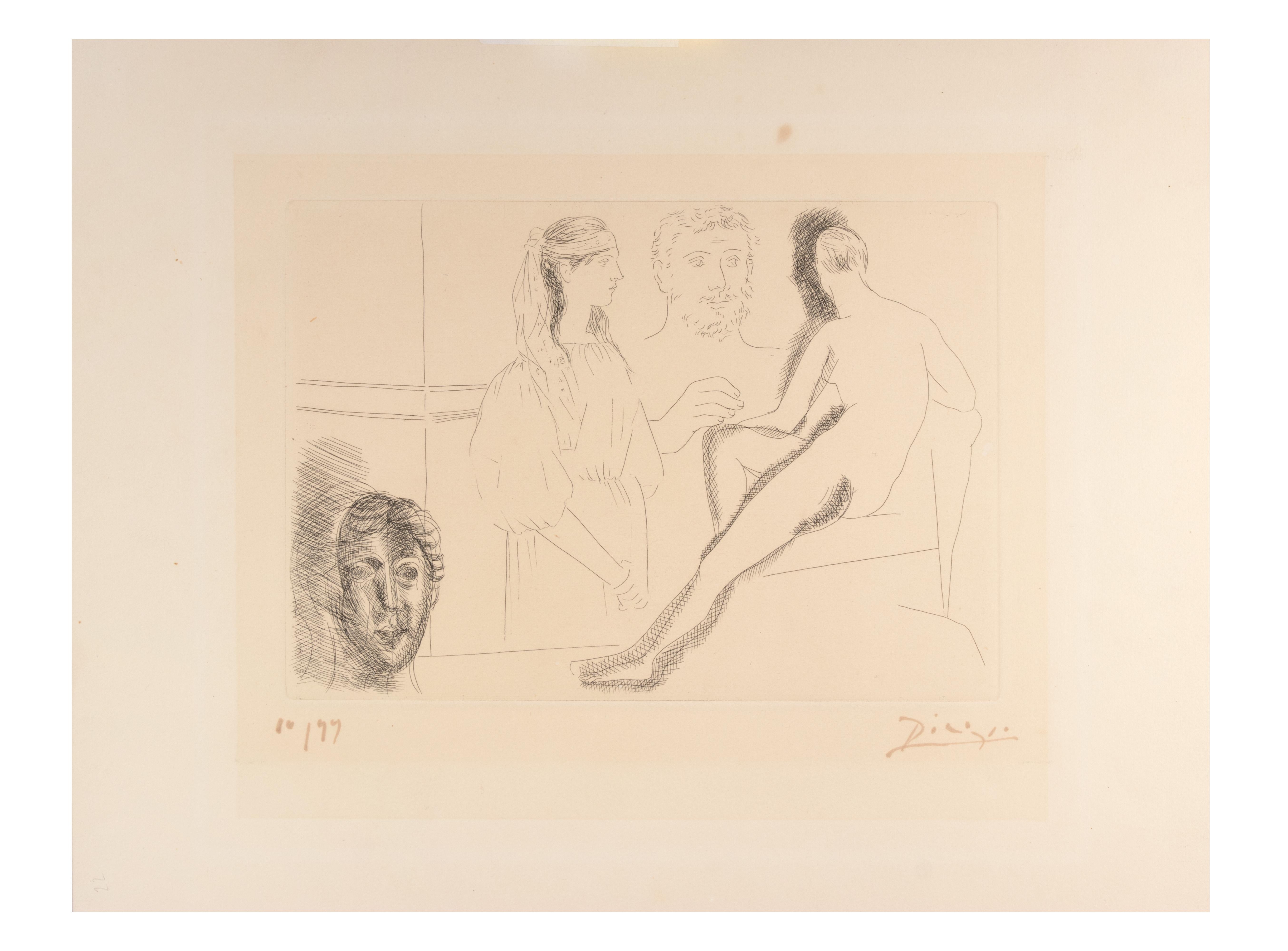 Sculpteur devant sa Sculpture - Etching by Pablo Picasso - 1927 For Sale 1