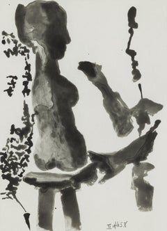 Sculpteur devant sa Sellette, avec un Spectateur Barbu