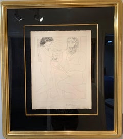 Pablo Picasso, "Sculpteur et Modele debout, " etching, hand signed