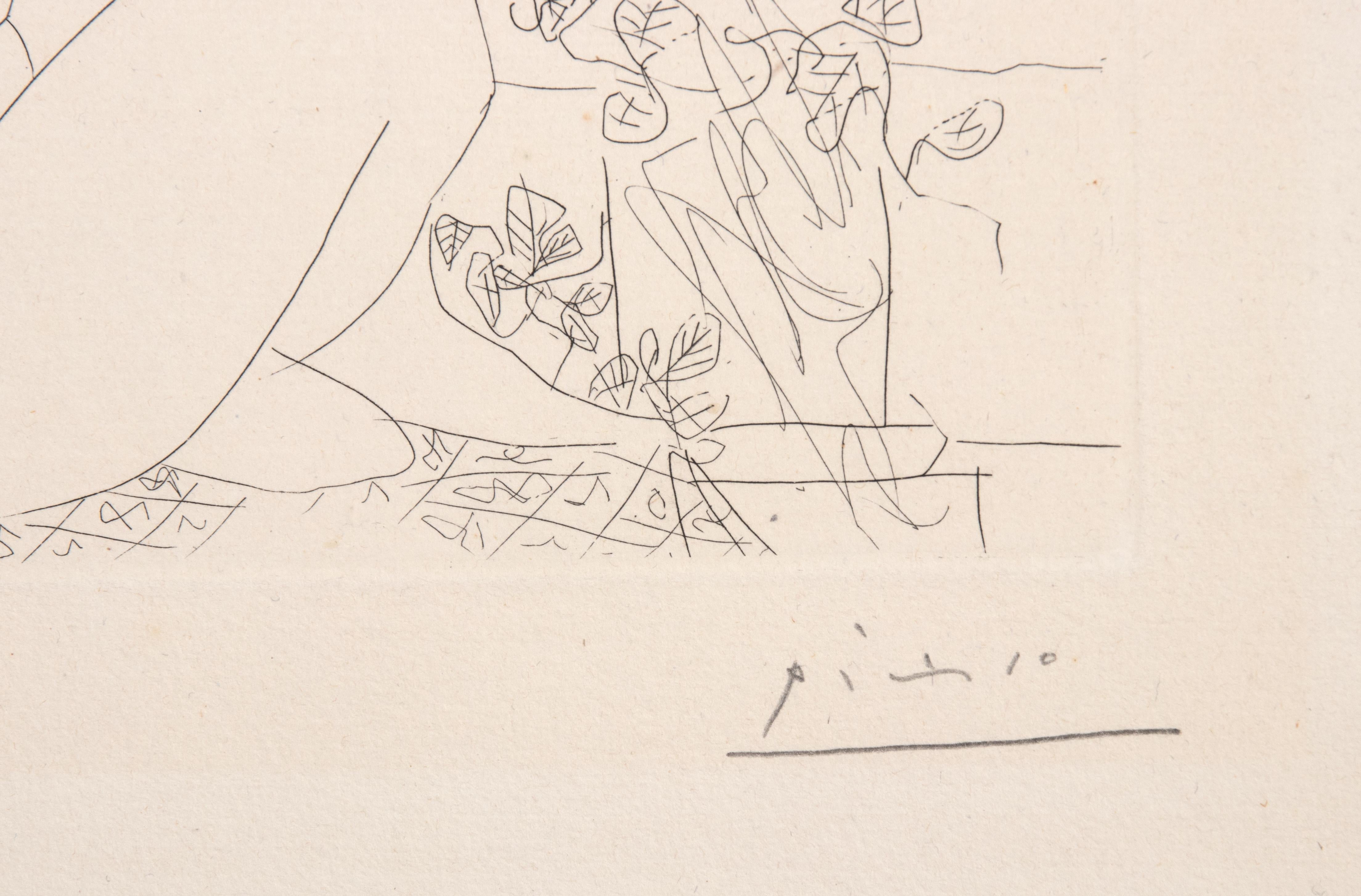 Sculpteur, Modèle Accroupi et Tête Sculptée - Radierung von Pablo Picasso - 1933 im Angebot 3