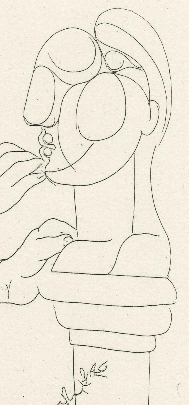 Sculpteur, Modele et Buste sculpte - French School Print by Pablo Picasso