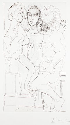 Sculpteur, Modèle et Sculpture Assise - Original Etching by Pablo Picasso - 1933