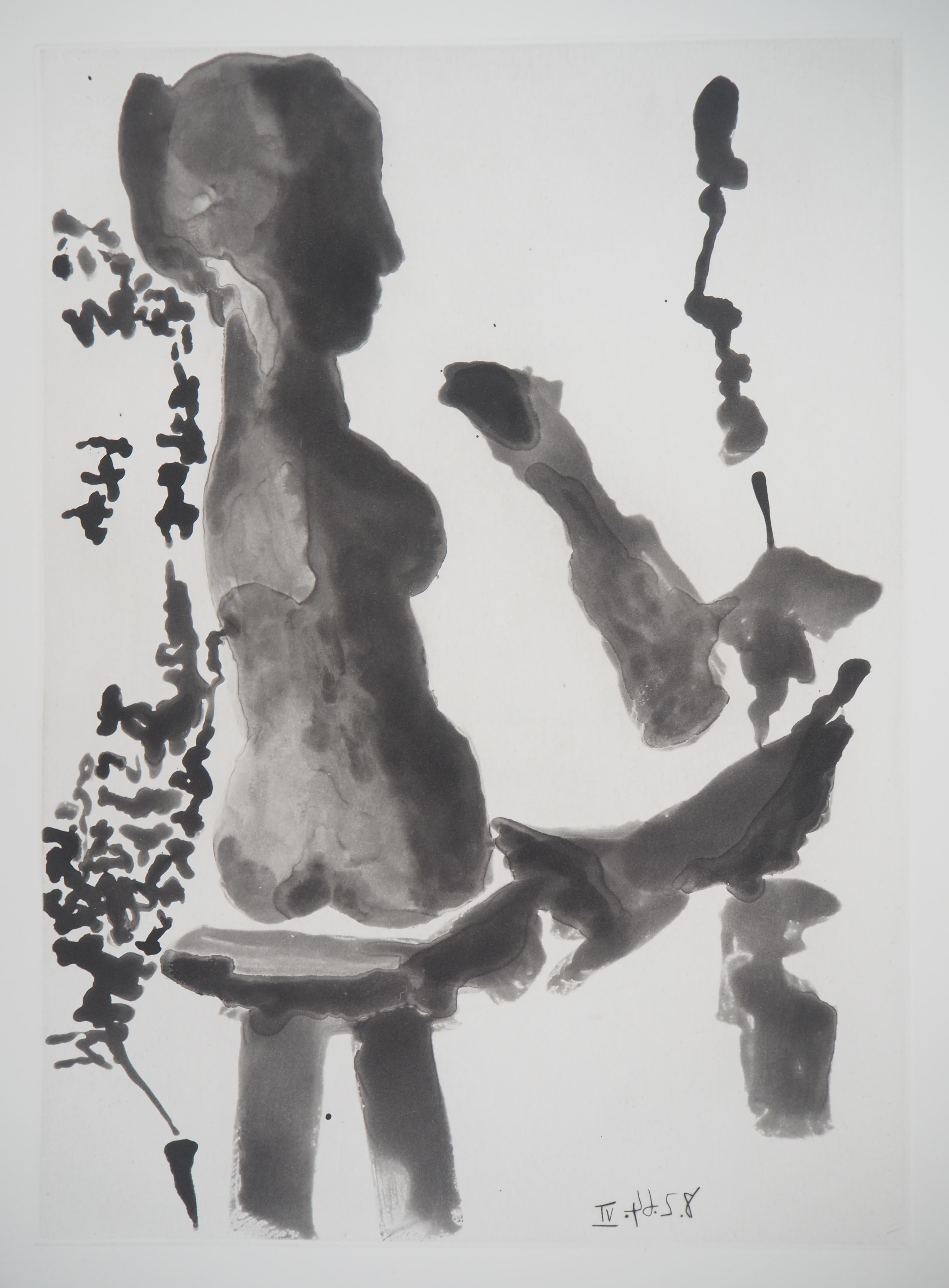 Sculptor before His Sculpture Stand - Original Aquatint Etching (Bloch #1191) - Modern Print by Pablo Picasso