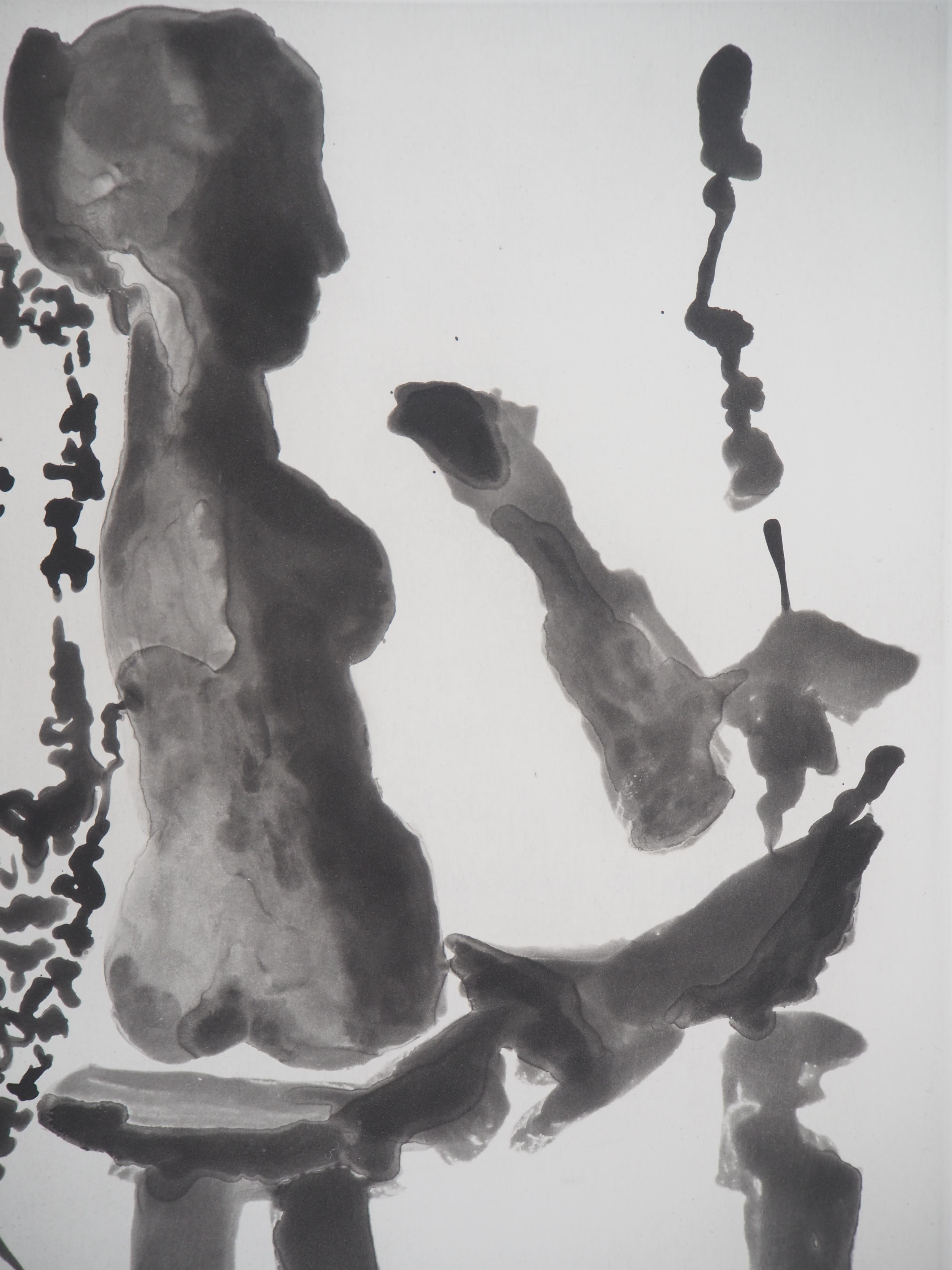 Sculptor before His Sculpture Stand - Original Aquatint Etching (Bloch #1191) - Gray Figurative Print by Pablo Picasso