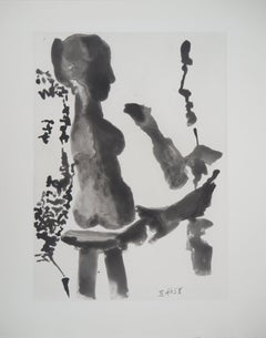 Sculptor before His Sculpture Stand - Original Aquatint Etching (Bloch #1191)