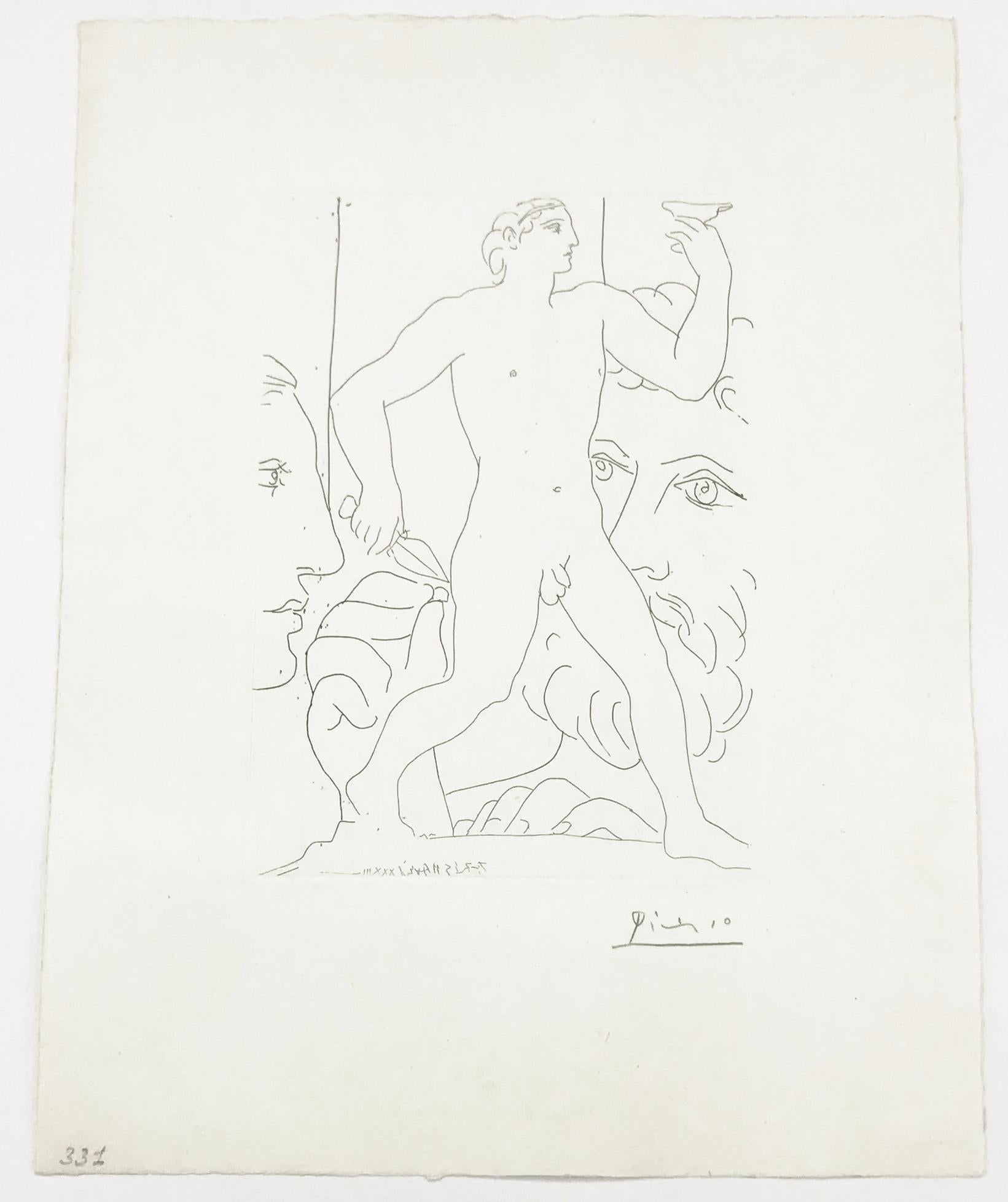 SCULPTURE D'UN JEUNE HOMME A LA COUPE (BLOCH 179) - Print by Pablo Picasso