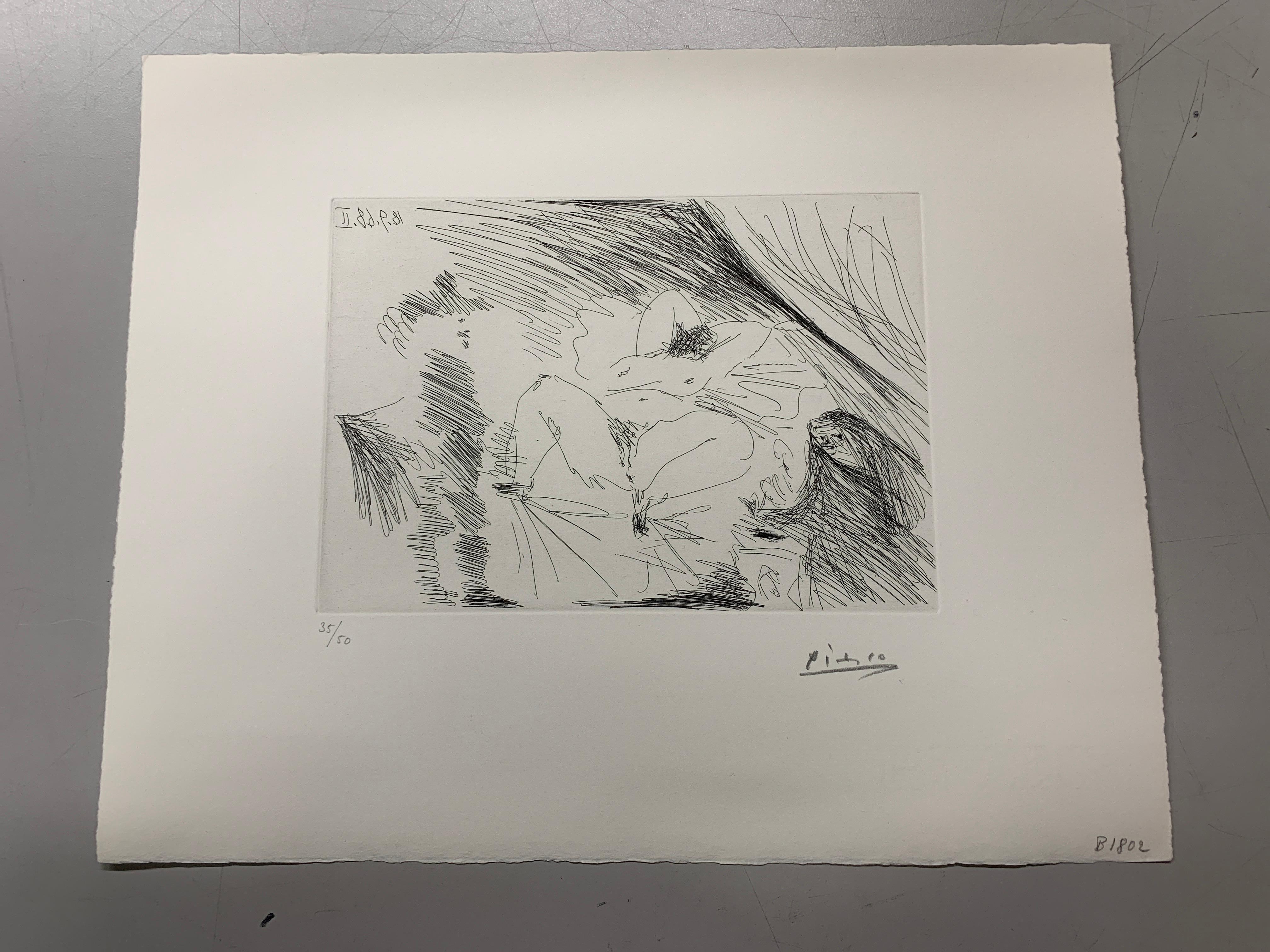 Series 347:158 (Les Deux Femmes avec Voyeur) - Print by Pablo Picasso