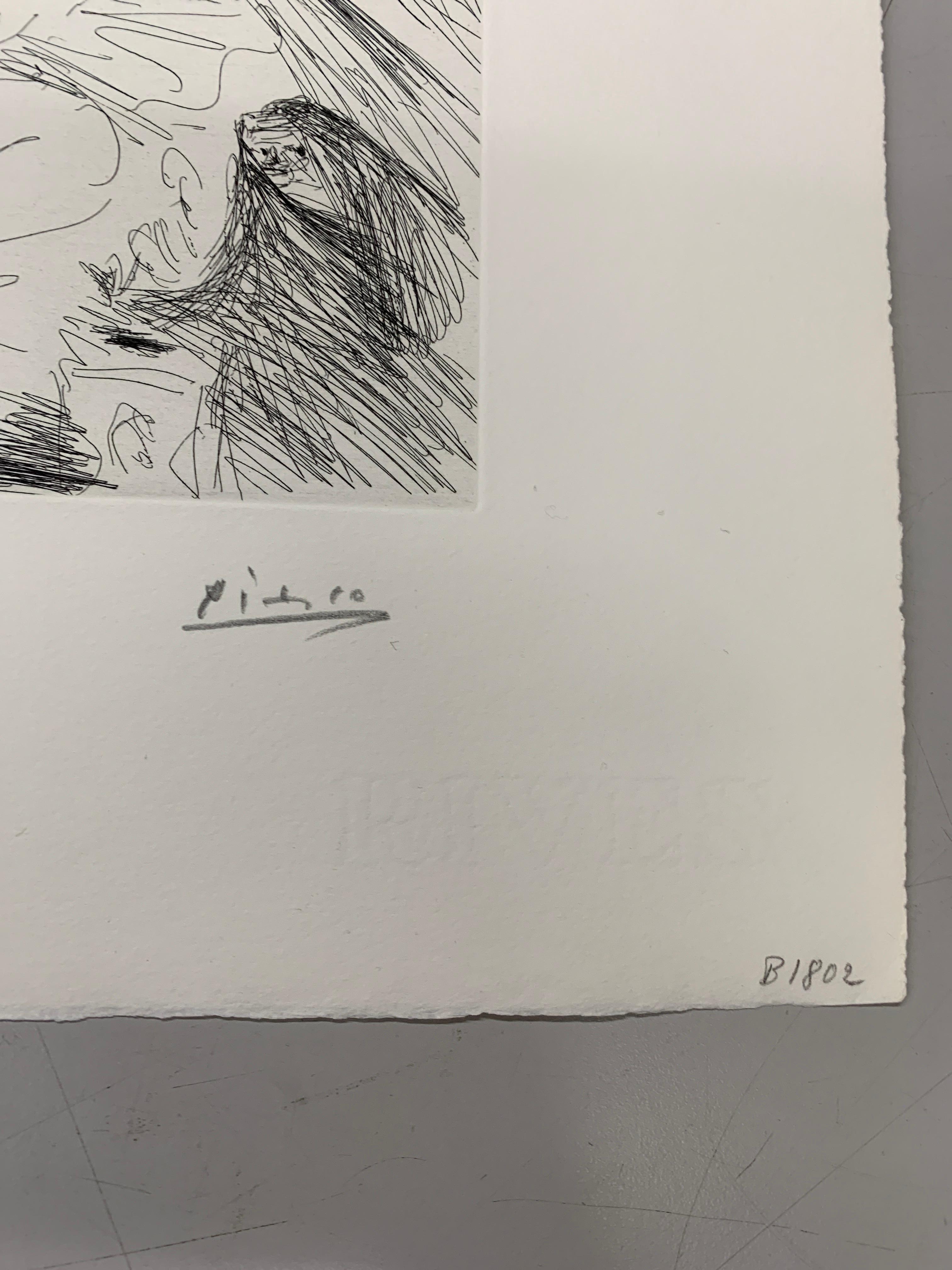 Series 347:158 (Les Deux Femmes avec Voyeur) - Expressionist Print by Pablo Picasso