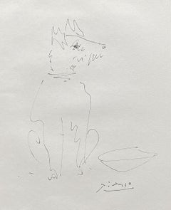 Sitting Dog - Etching Signed in the Plate