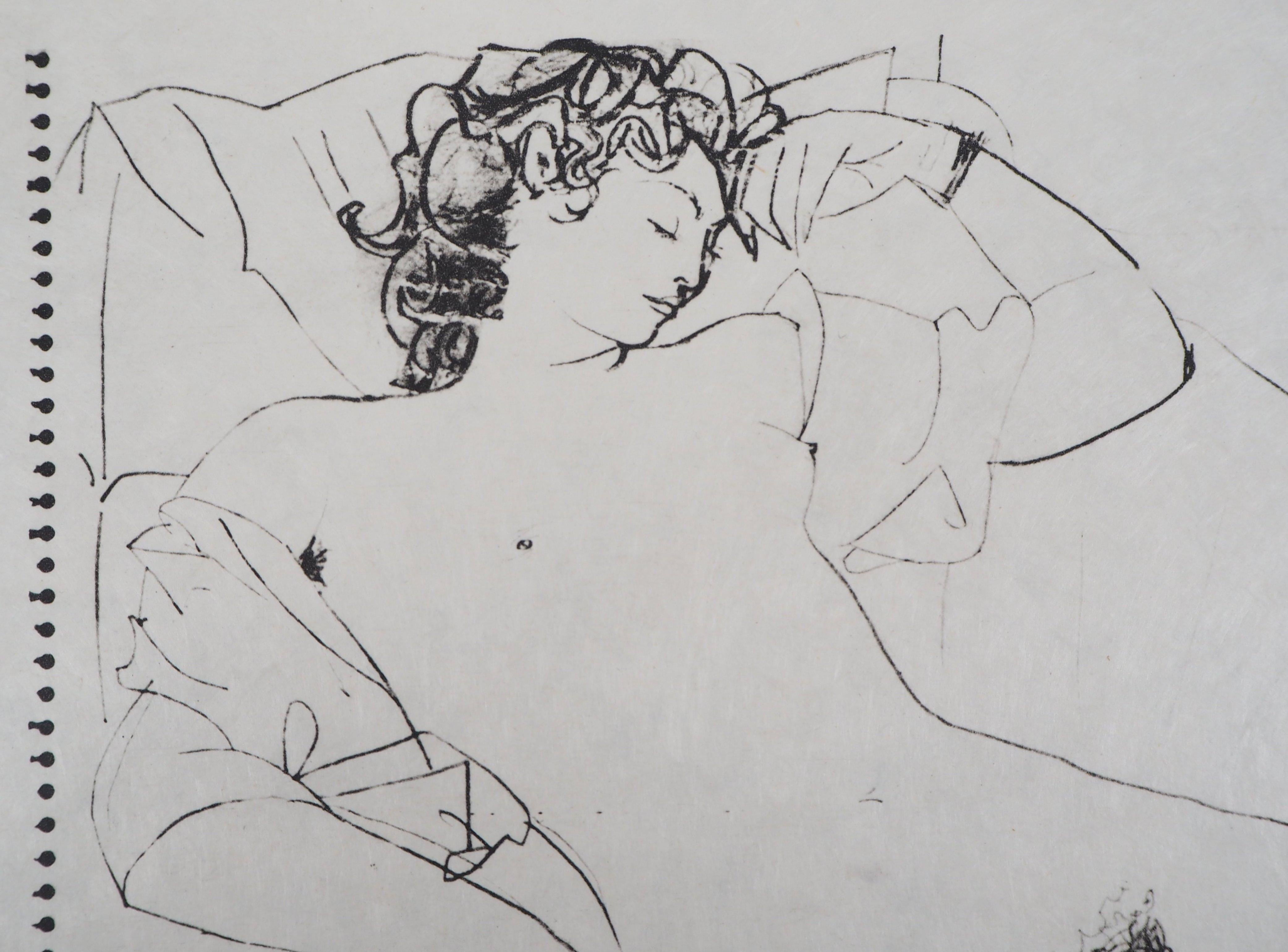 Femme endormie - Lithographie - Moderne Print par Pablo Picasso