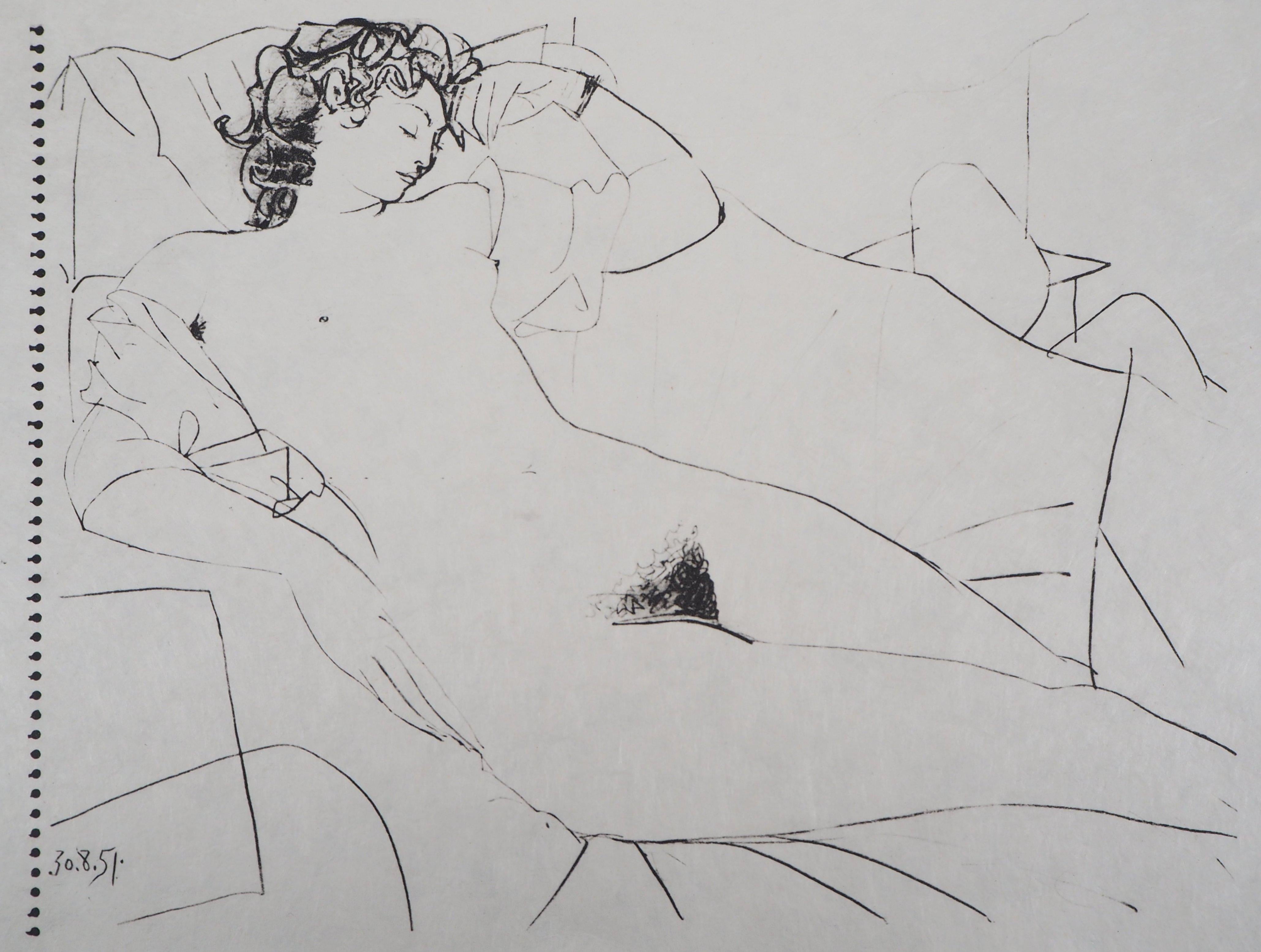 Femme endormie - Lithographie en vente 1