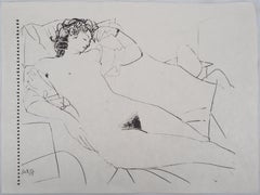 Femme endormie - Lithographie