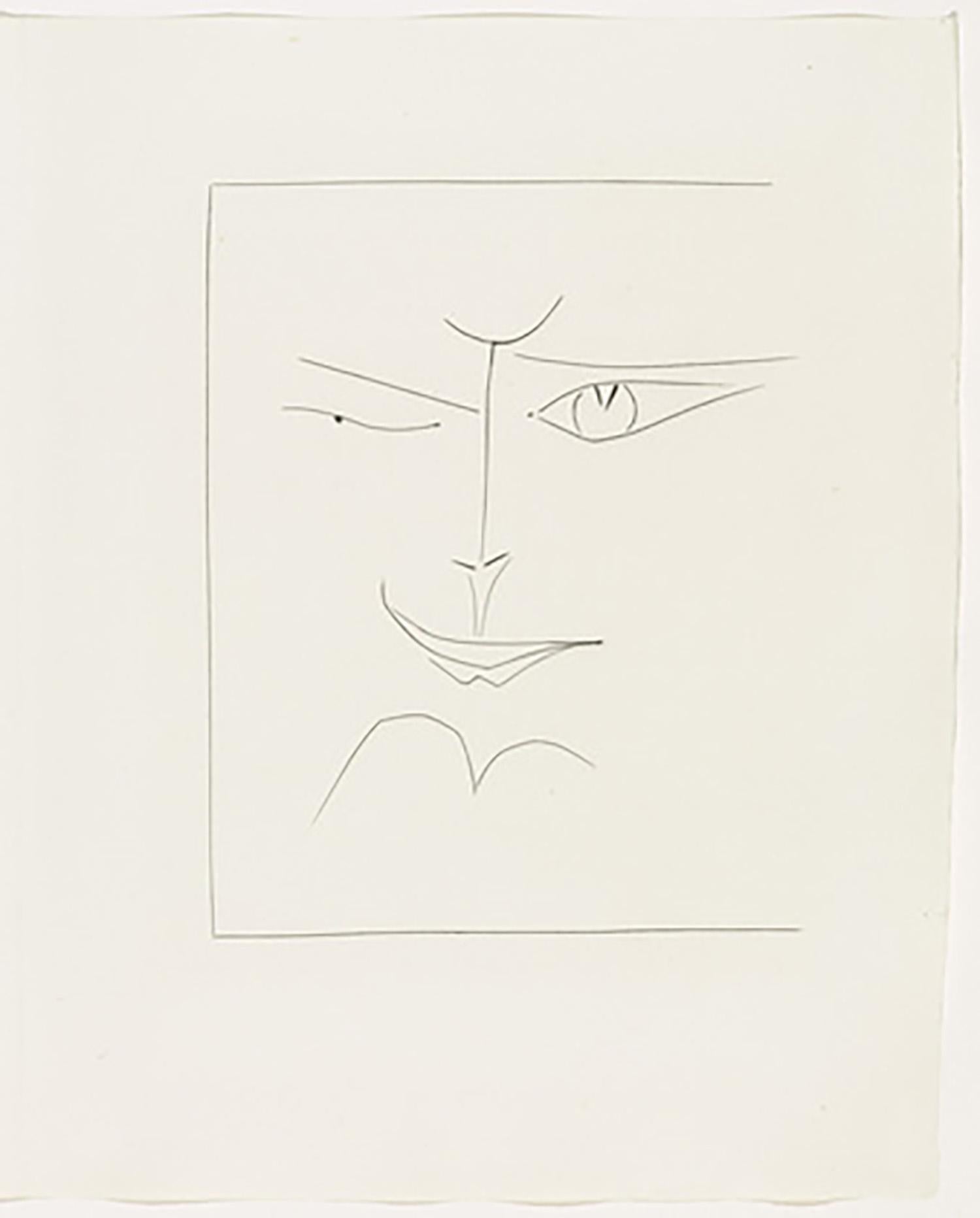  Square Face Smirking (Plate XXX) - Print by Pablo Picasso