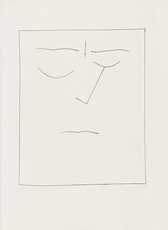 Vintage Square Head of a Man with Closed Eyes (Plate VIII), from Carmen