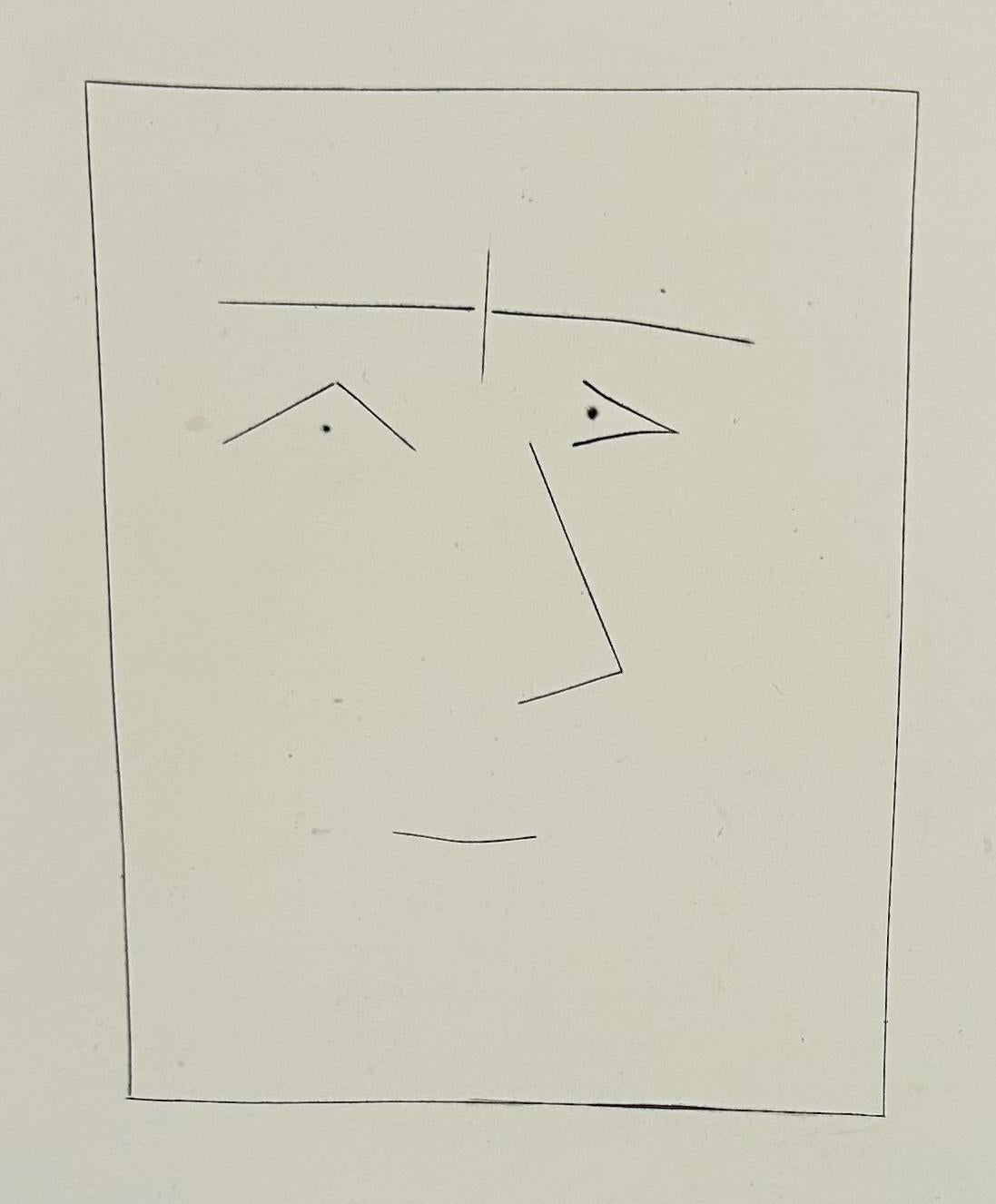 Tête carrée d'un homme aux sourcils joints (planche V), de Carmen