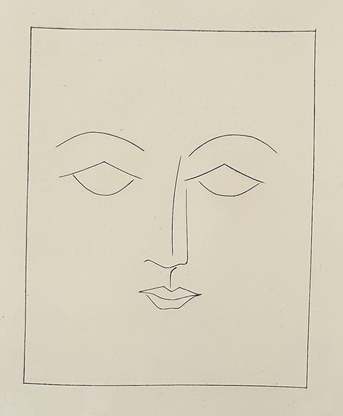 Tête carrée d'un homme aux traits doux (planche IV), tirée de Carmen