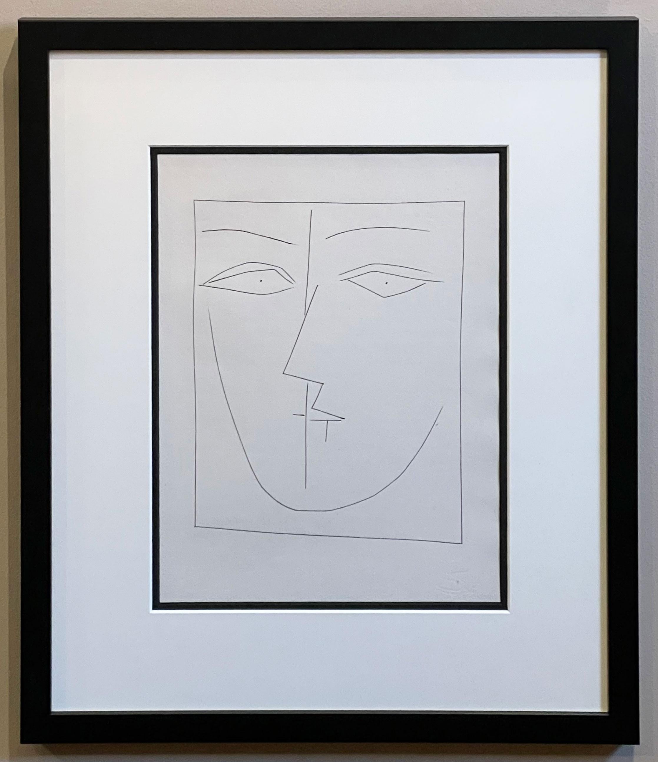 Pablo Picasso Portrait Print - Square Head of a Woman in Semi-profile (Plate XV), from Carmen