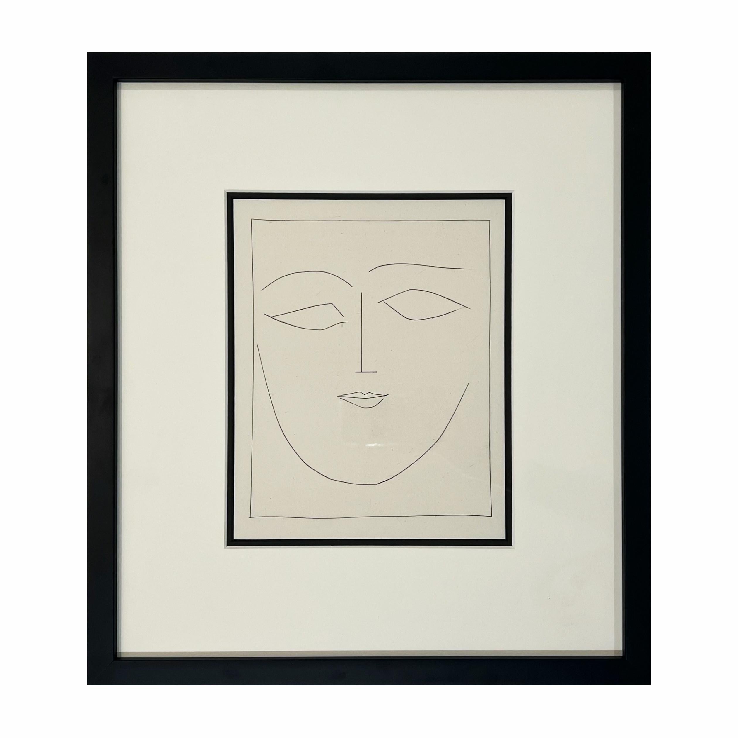 Cabeza cuadrada de mujer con los labios llenos, de Carmen - Print de Pablo Picasso