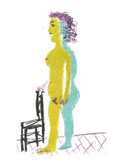 Standing oman - Original Lithograph after Pablo Picasso - 1982