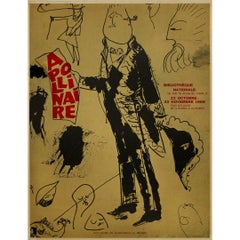 Striking original 1969 poster was by Pablo Picasso Apollinaire en académicien