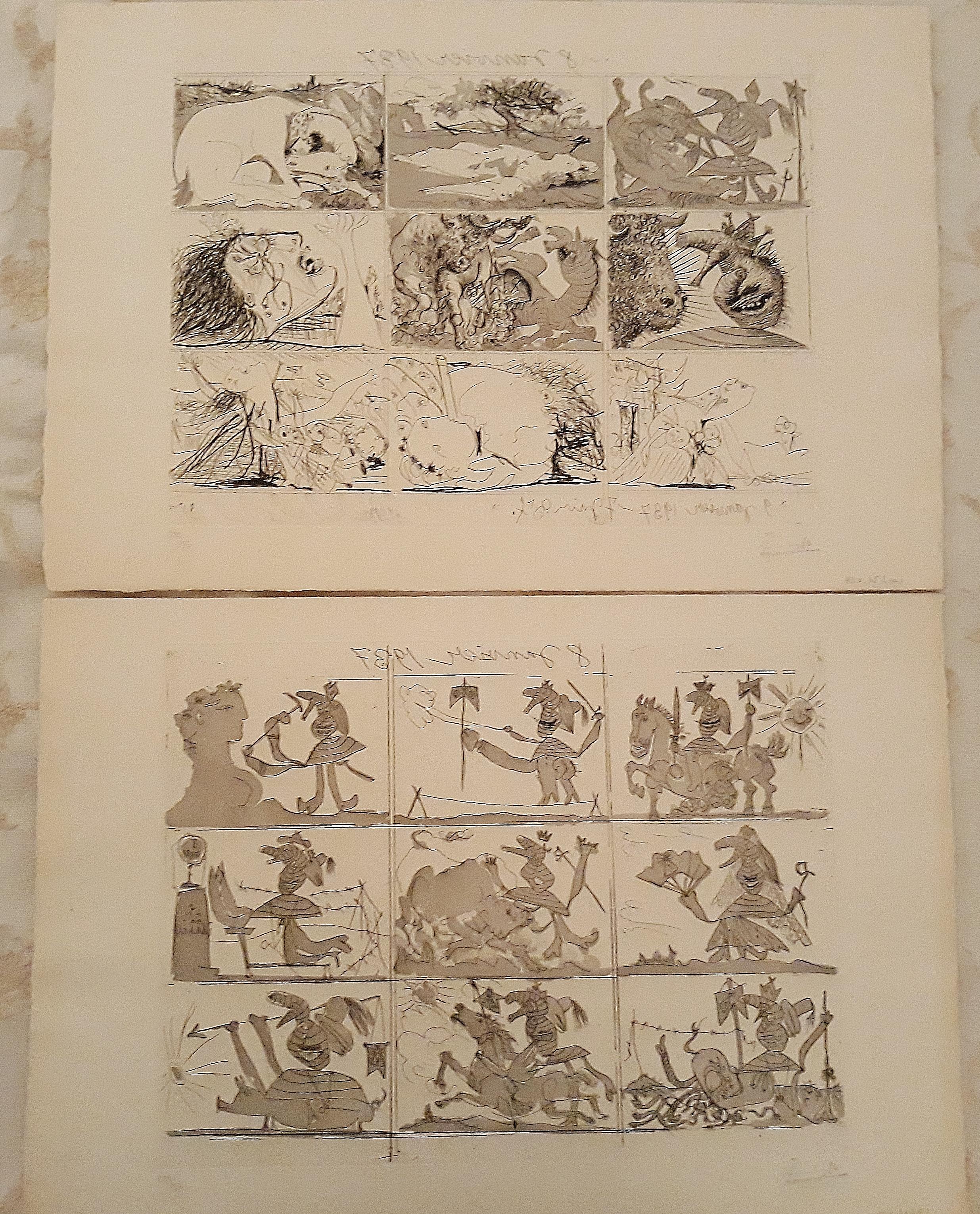 Pablo Picasso Print - Sueño y Mentira de Franco - Original Etchings and Aquatints by P. Picasso - 1937