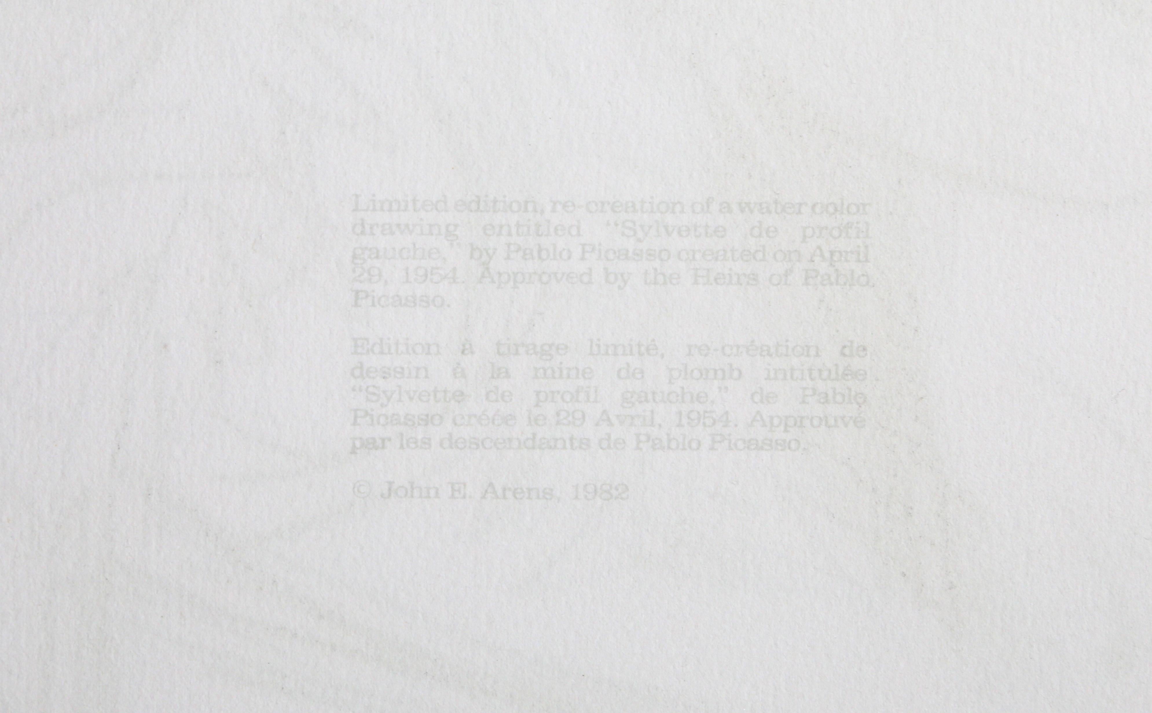 Sylvette de Profil Gauche (Sylvette David), lithographie cubiste de Pablo Picasso en vente 3