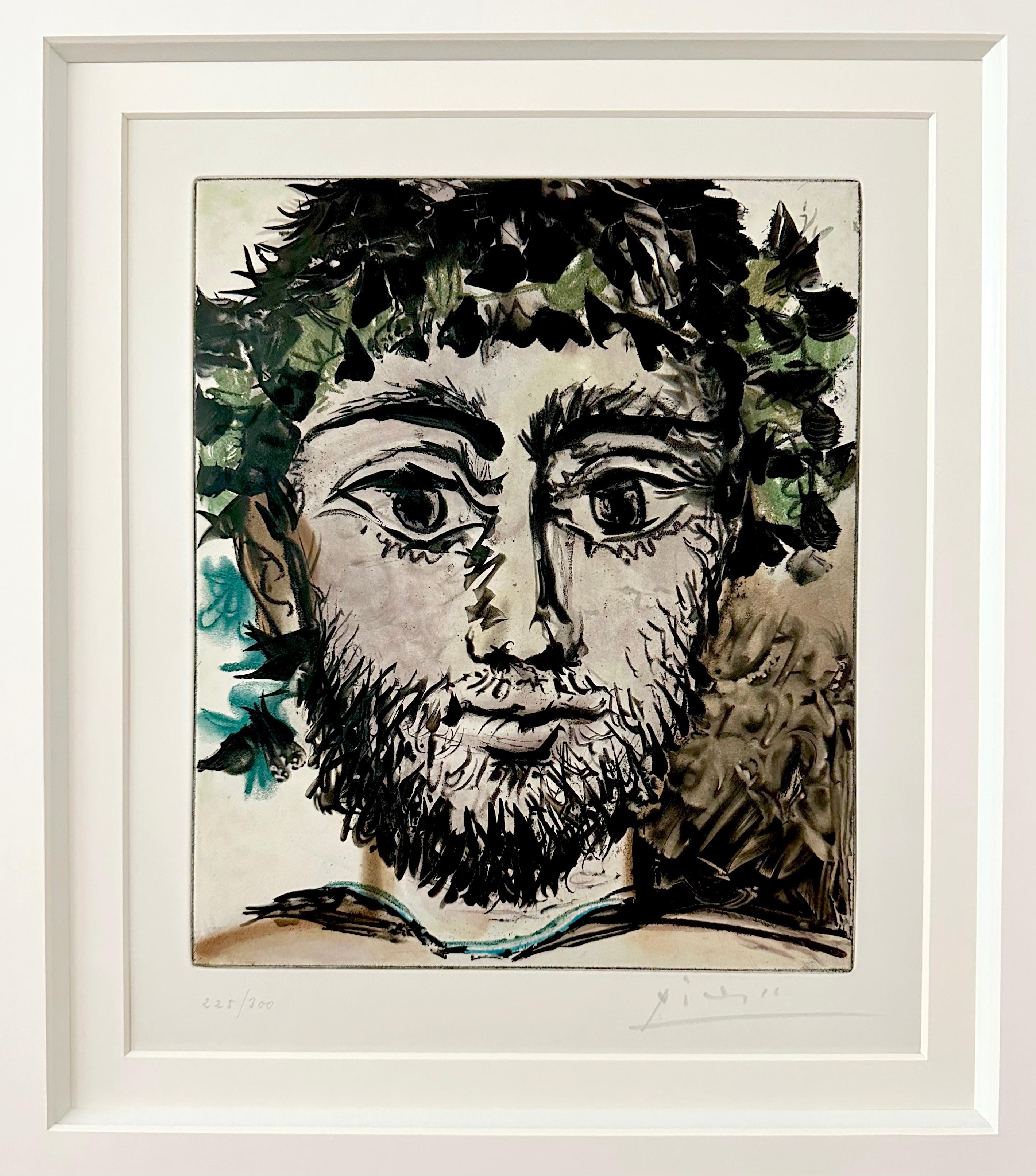 Tete de Faune - Beige Portrait Print by Pablo Picasso