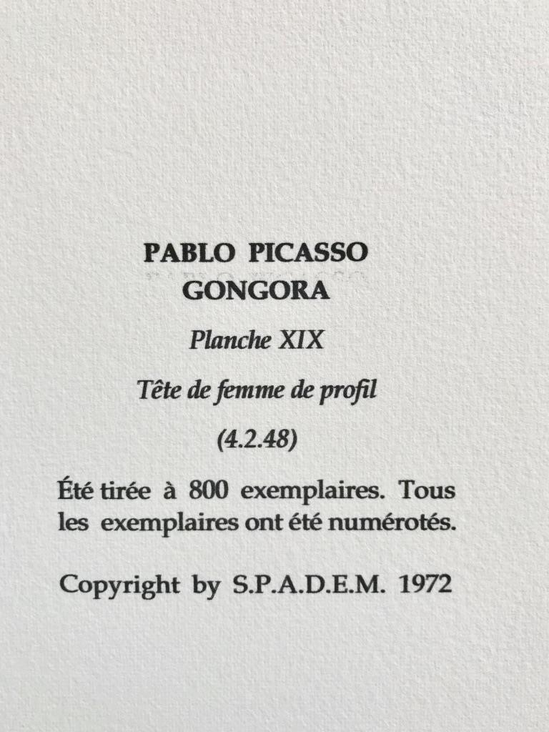  	Tête de femme de profil (Suite Gongora Planche XIX) - Contemporary Print by Pablo Picasso