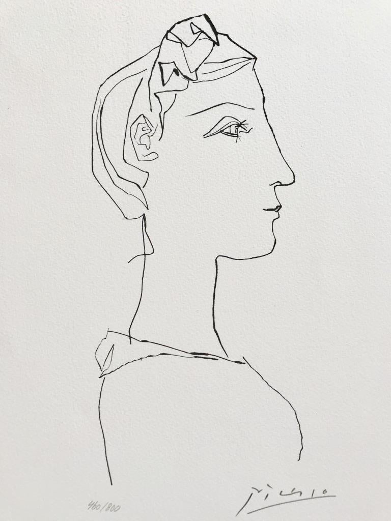Pablo Picasso Figurative Print -  	Tête de femme de profil (Suite Gongora Planche XIX)