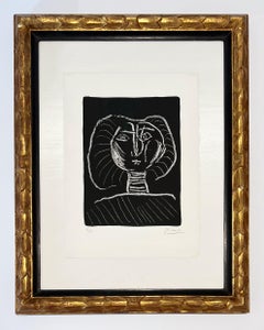 Tête de Femme Fond Noir