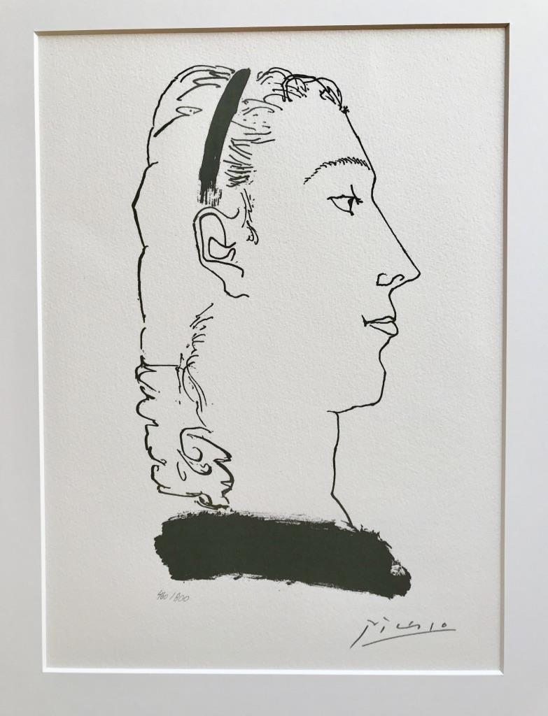 Tête de femme hautaine avec un bandeau dans les cheveux (Gongora Planche III) - Print by Pablo Picasso