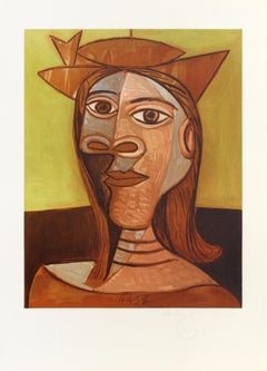 Vintage Tete De Femme, Modern Lithograph by Pablo Picasso