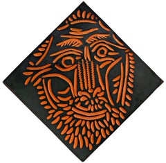 Tête de lion, Lion head, Pablo Picasso, Ceramics, 1960's, Sculptures, Terracotta