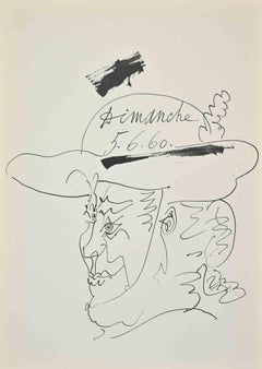 Tête de Picador - Gravure d'après Pablo Picasso - Milieu du XXe siècle