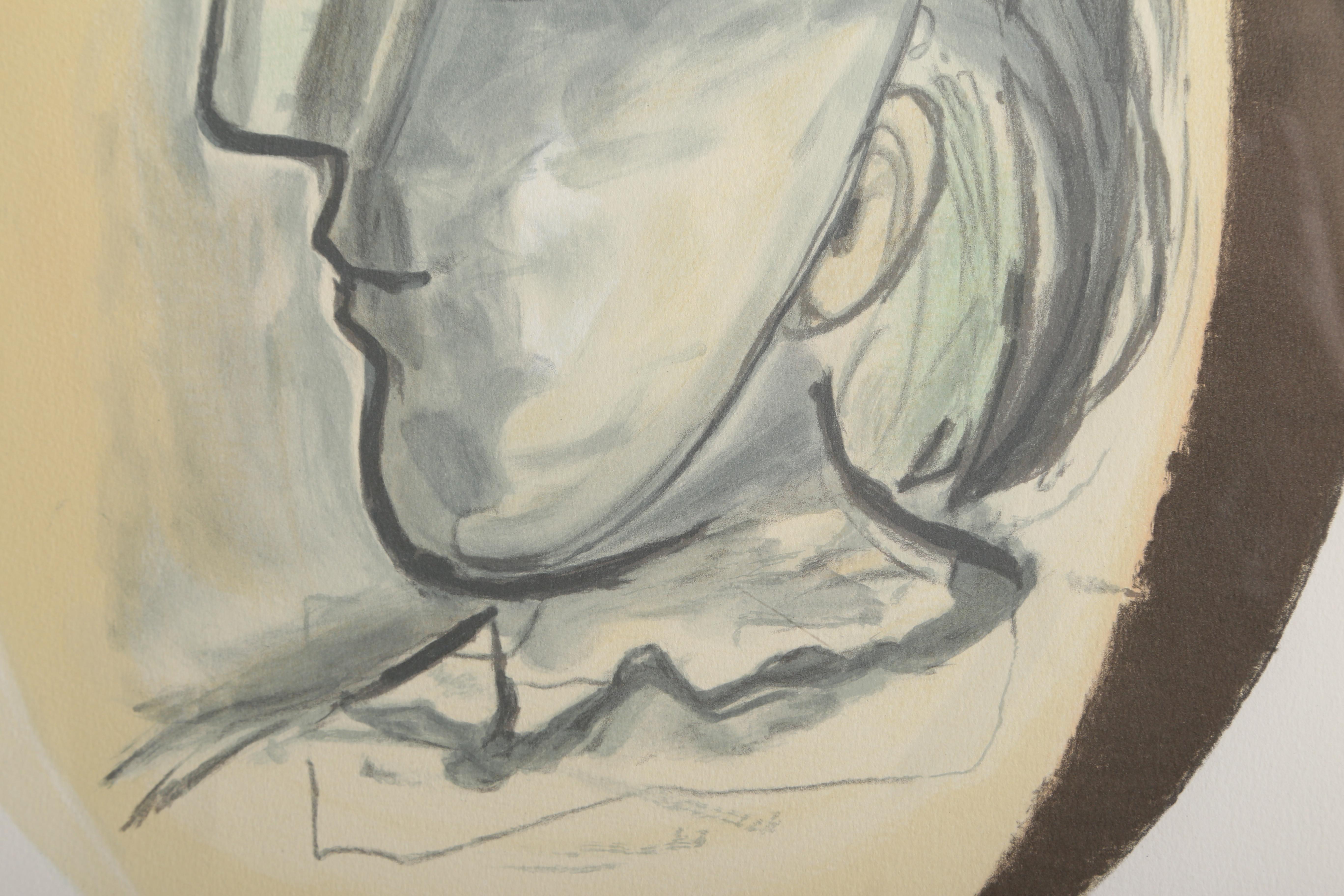 Tete, lithographie cubiste encadrée de Pablo Picasso en vente 2