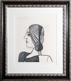 Tete, Framed Cubist Lithograph by Pablo Picasso