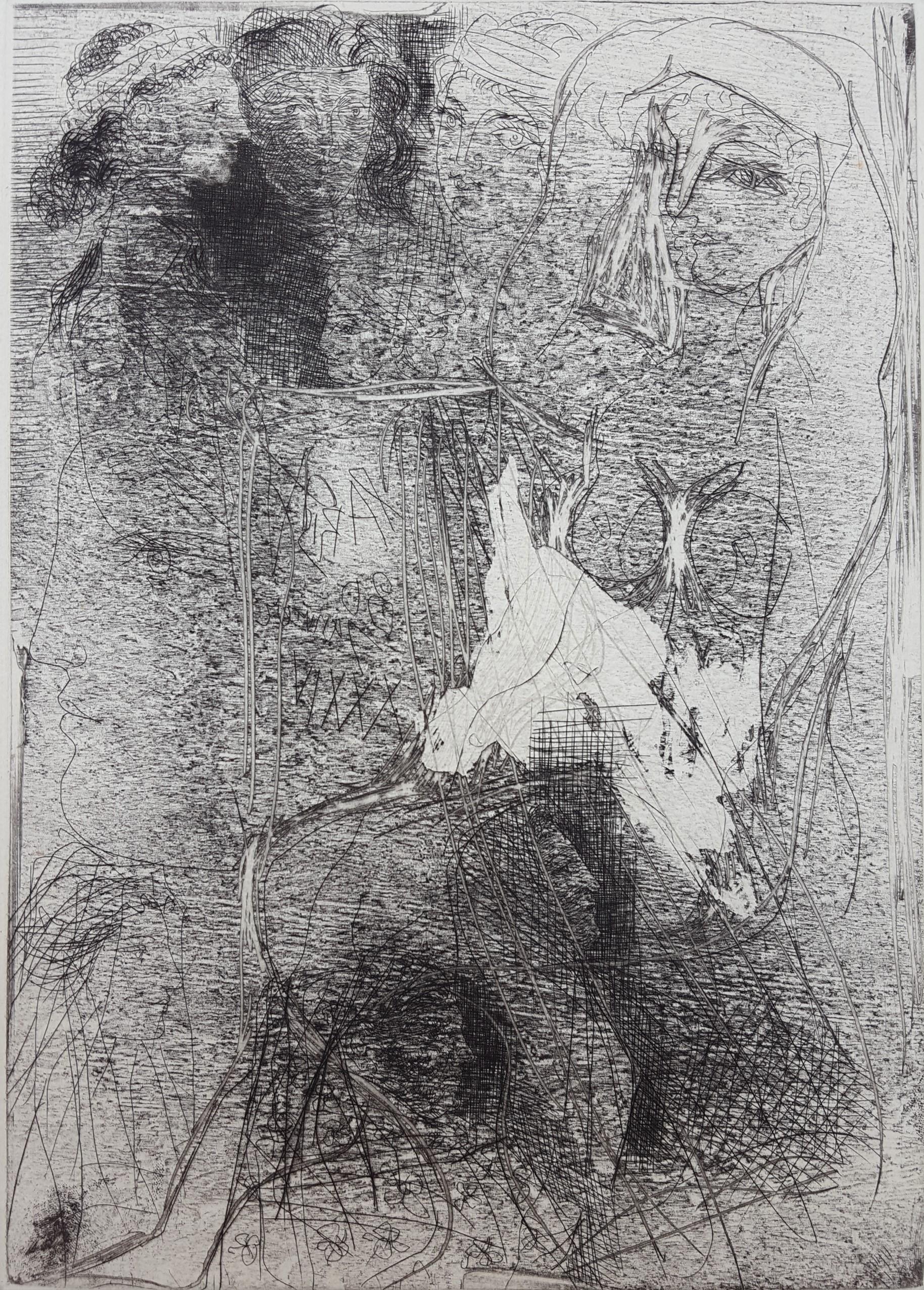 Pablo Picasso Figurative Print - Têtes et Figures Emmêlées (Tangled Heads and Figures)