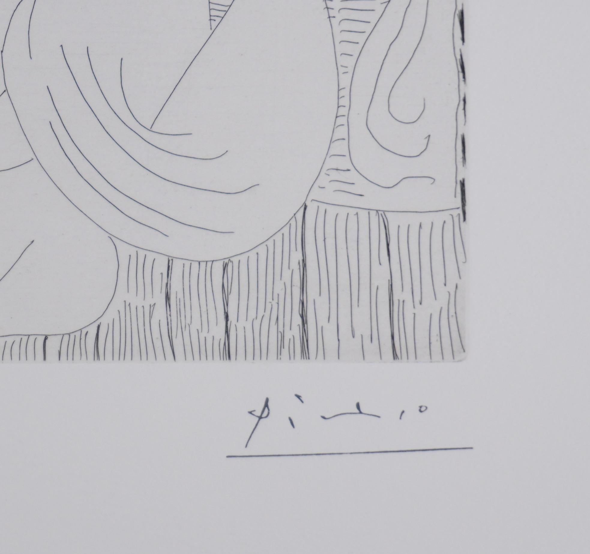 Los 156, Alrededor del baño turco - Aguafuerte original, Firmado (Baer #1910) - Print de Pablo Picasso